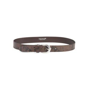 MARTINA MORI Brown Made In Italy Leather Python Printed Belt